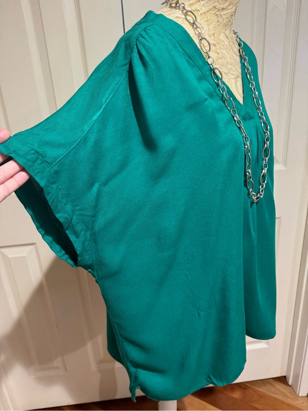 Nine West Teal V-Neck Tunic Top - Picture 4 of 4